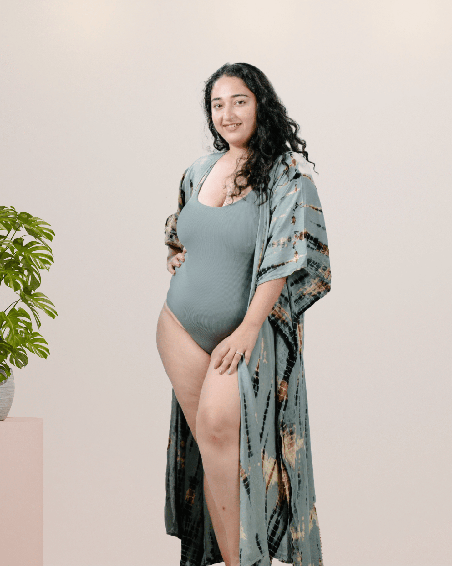 Chaaya – Olive Shibori Cover-Up